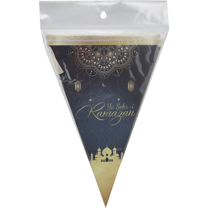 HOŞGELDİN RAMAZAN BASKILI ÜÇGEN BAYRAK FLAMA