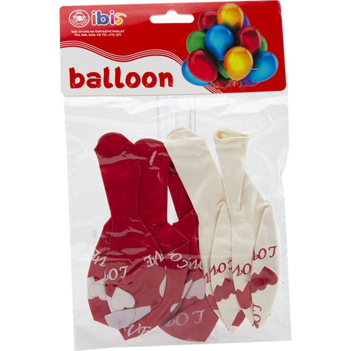 5’Lİ İTHAL LOVE DESENLİ BALON İBİS-1129-2