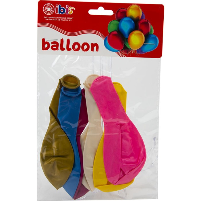 5’Lİ İTHAL METALİK TEK RENK BALON İBİS-1129-1