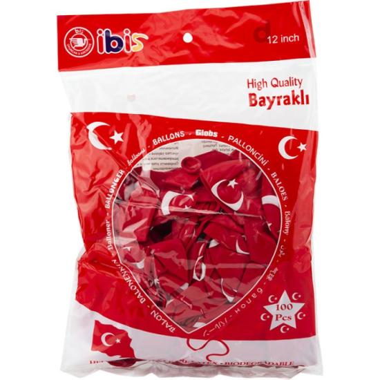 İBİS BAYRAK BASKILI BALON 100’LÜ