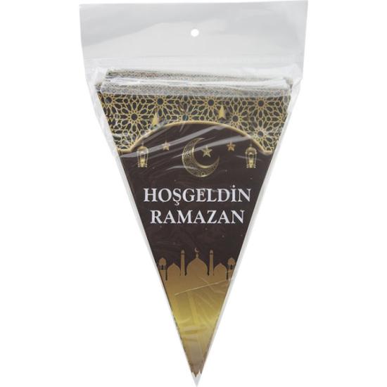 HOŞGELDİN RAMAZAN BASKILI ÜÇGEN BAYRAK FLAMA