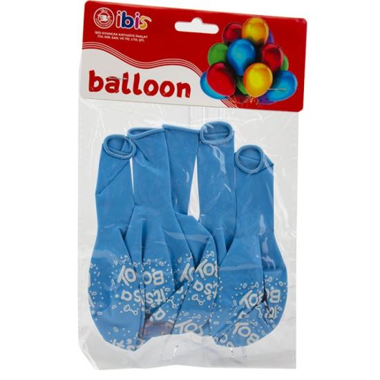 5’Lİ İTHAL MAVİ İT’S A BOY BALON İBİS-1129-11