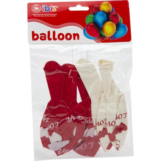 5’Lİ İTHAL LOVE DESENLİ BALON İBİS-1129-2