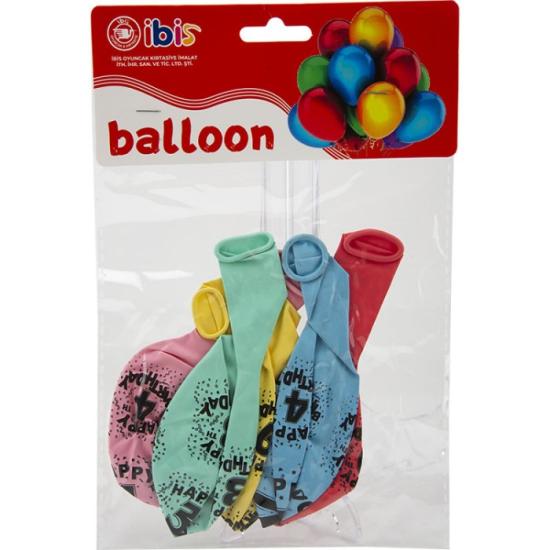 5’Lİ İTHAL RAKAMLI HAPPY BİRTHDAY BALON İBİS-1129-9